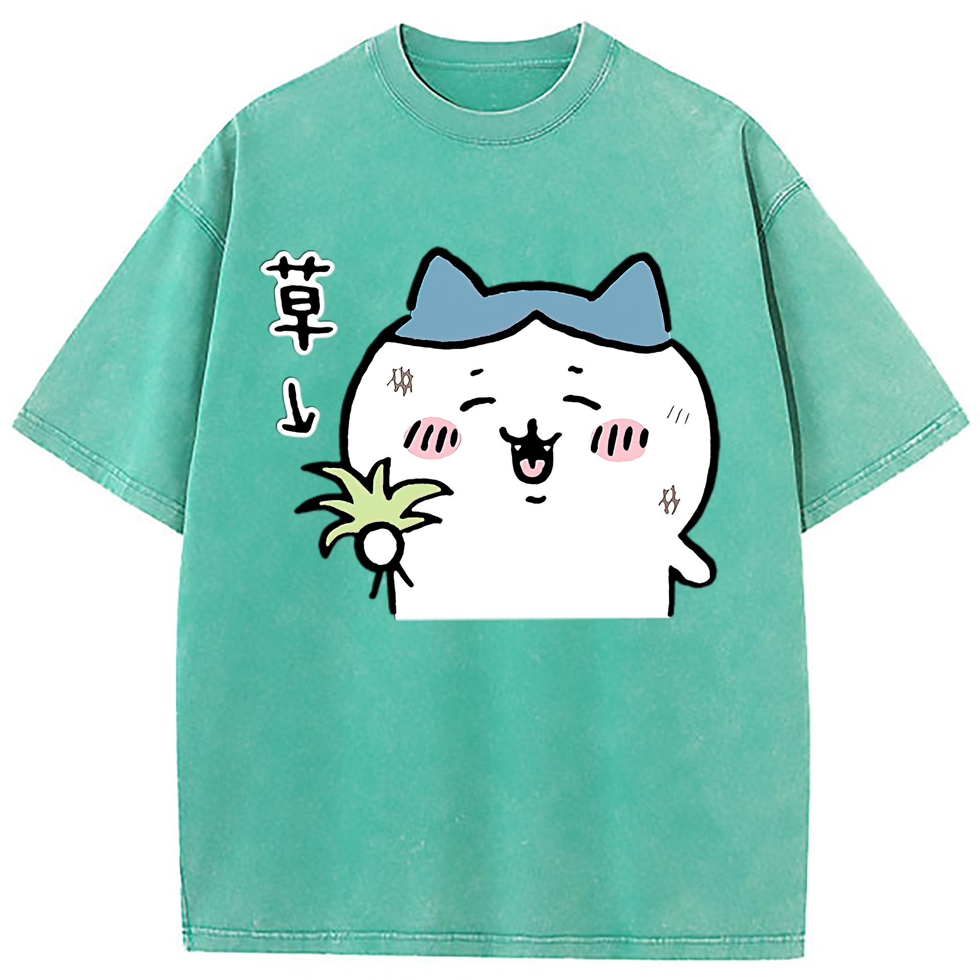 （画像用） ちいかわ ハチワレ Chii-kawa hachiware 綿100% ヴィンテージ風 半袖Tシャツ（フロントプリント）